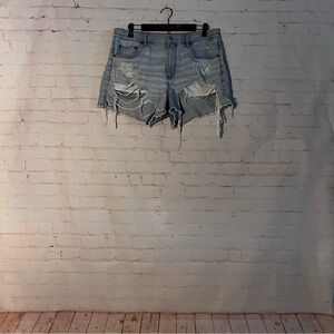 American Eagle Blue Distressed Jean Shorts